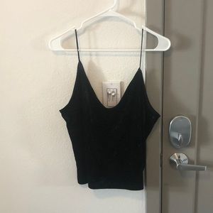 Black velvet tank top
